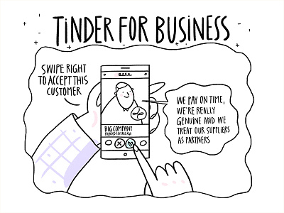 Tinder For Business apple apple devices blog illustration business illustrations design digital art editorial illustration illustration ipad pro pro create sketching tinder