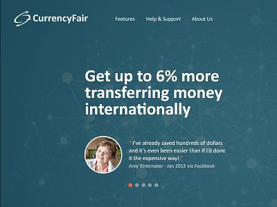 Test landing page for CurrencyFair currencyfair fullscreen homepage landingpage