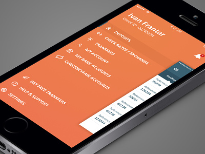Sidebar Navigation ios iphone5 menu mobile navigation sidebar
