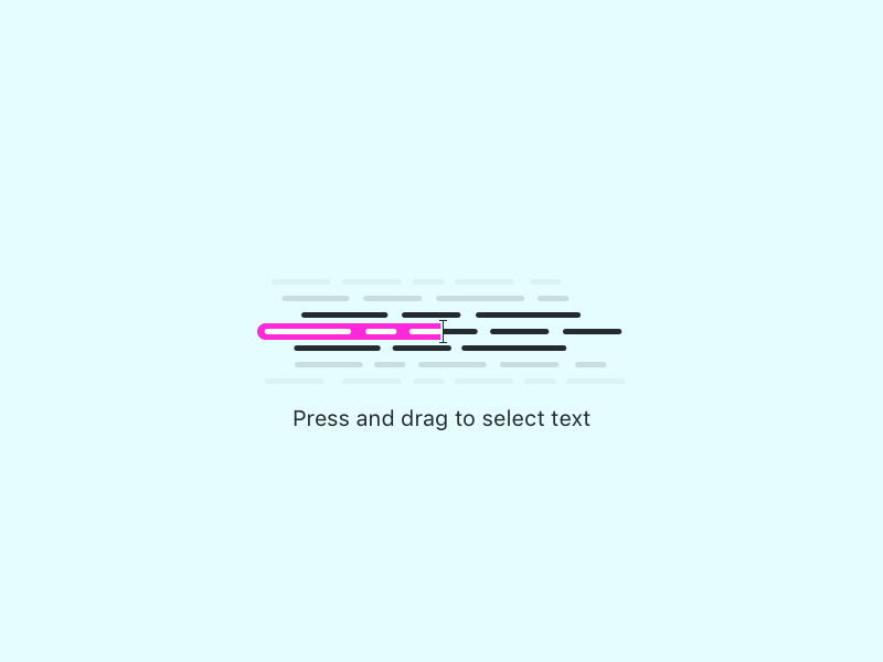 Press and drag empty stage icon communicate paragraph text drag press icon state empty