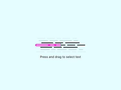Press and drag empty stage icon communicate drag empty icon paragraph press state text