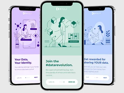 Onboarding screens best shot color concept dribbleartist illustration mockup onboarding product design screens slides ui ux web