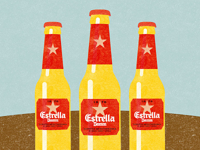 Illustration for Estrella Damm advertising design beer design illustration