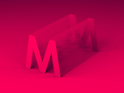 Exploring Type and Volume - M 3d 3d art barcelona branding c4d cinema 4d cinema4d design logo type type art typography volume