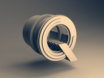 Exploring type and volume - Q 3d 3d art barcelona c4d cinema 4d cinema4d design logo type type art typography volume