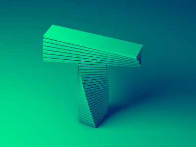 Exploring Type and Volume - T 3d 3d art barcelona c4d cinema 4d cinema4d design logo motion graphics sculpture type type art typography volume