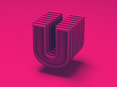 Exploring type and volume - U 3d 3d art c4d cinema 4d cinema4d design logo motion graphics sculpture type type art typography volume