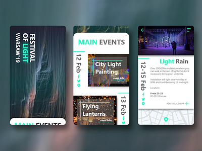 Festival of Light - Warsaw'19 design event app mobile tourism ui ui ux ux warsaw web