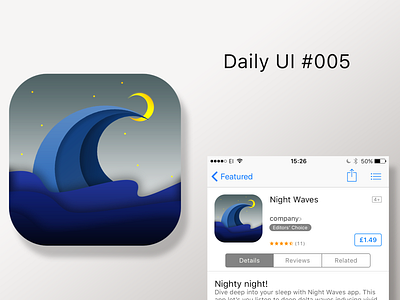 night-waves.ico app daily daily ui 005 dailyui design icon icon app mobile ui vector
