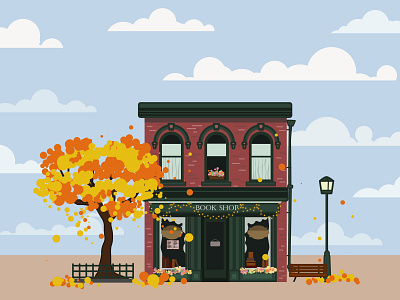 Book shop architechture illustration vector