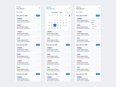 Slide-In Calendar Component app app design product design ui ux