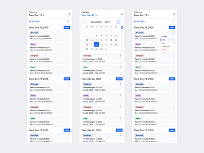 Slide-In Calendar Component