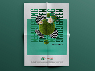 GOING GREEN x JAYA GROCER POSTER aesthetic art direction concept design design eco friendly illustrator minimal poster art poster design vector