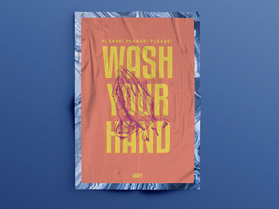 WASH YOUR HANDS COVID-19 PSA POSTER /// CONTRAST aesthetic art direction covid 19 covid19 design flat illustrator minimal poster art poster design typography