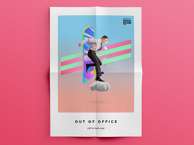 OUT OF OFFICE POSTER /// CHETAK & CO. DESIGN LAB aesthetic art direction dadaism design illustrator minimal minimalistic poster art poster design vector