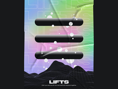 LIFTS POSTER DESIGN abstract aesthetic concept design illustrator minimal poster art poster design retrowave typography