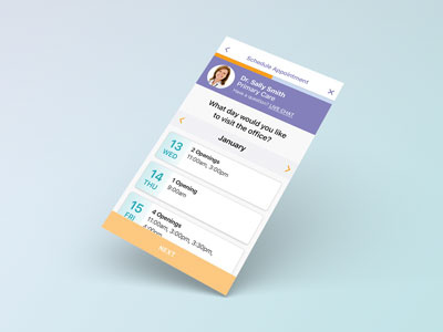 Conceptual Appointment Scheduling UI healthcare medical ui design user interface