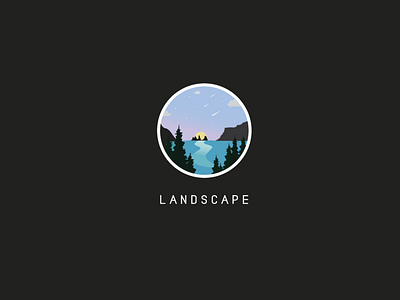 Landscape design illustration typography