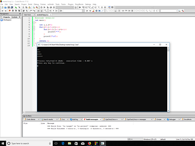 Nested Loop 2 C Programming Code Or Output