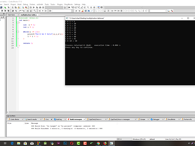 Multiplication Table Use While Loop In C Programming