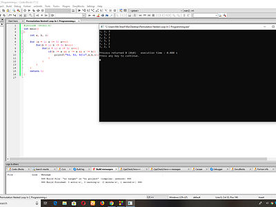 Permutation Nested Loop In C Programming