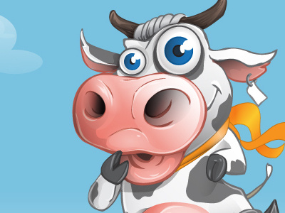 Creazy Cow character cow funny illustration mascot vector