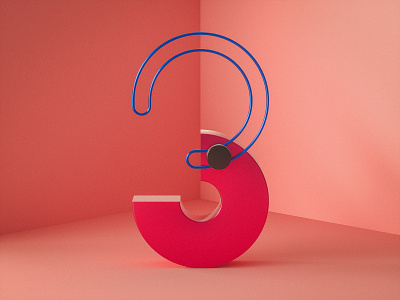 Number 3 36 days of type 36daysoftype 3d 3d art cinema 4d experiment letters numbers octane otoy personal project render type type design typography vibrant