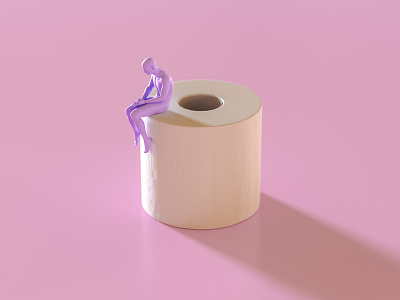 Contemplating all this shit 3d 3d art character cinema 4d contemporary covid experiment octane otoy personal project render toilet paper vibrant