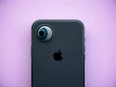 eyePhone 3d 3d art apple cinema 4d colour contemporary experiment fun iphone joke motion motion graphics octane otoy personal project phone phone mockup render vibrant video