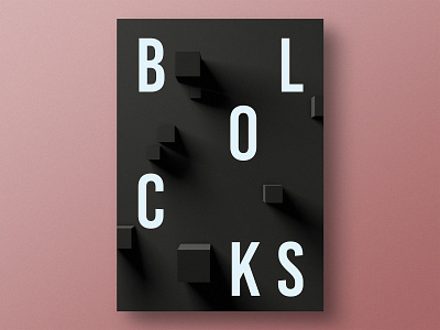 Blocks 3d 3d art cinema 4d editorial experiment graphicdesign personal project poster poster design print print design render typography