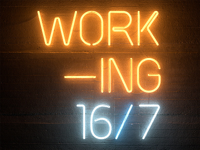 Working 16-7 3d 3d art cinema 4d colour experiment glow neon octane octane render otoy personal project render type typography vibrant