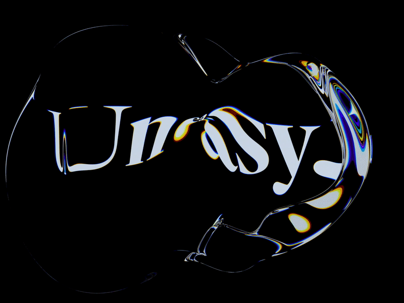 Uneasy 3d 3d art c4d cinema 4d design experiment octane render otoy personal project render type typography warp