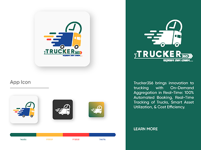 Trucker365 Logo adobe illustrator branding design dheemaansdimension flat icon illustration logo trucker365 typography vector