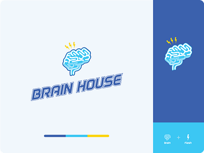 Brain House Logo adobe illustrator branding design dheemaansdimension flat illustration logo logo design programming course logo programming language typography vector