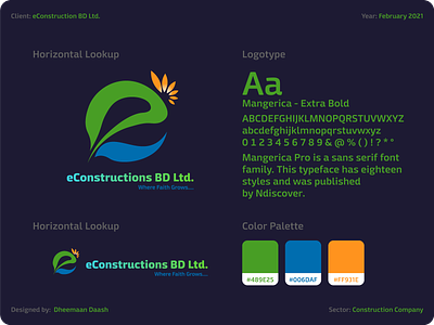 eConstructions BD Ltd | Logo adobe illustrator branding construction company construction logo design dheemaansdimension flat illustration logo design minimal typography vector