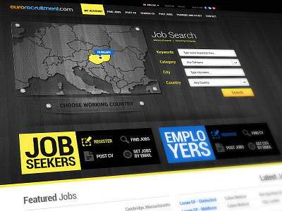 Eurorecruitment first visual design draft mockup template website