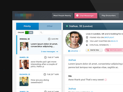 New social chat :) chat clean simple ui ux web design