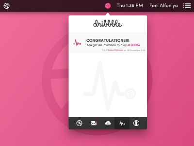 Hallo Dribbble!!! app debut design first draft first shots flat illustration notification ui ux