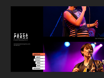 Concert photography site sketch photography portfolio template ui web design
