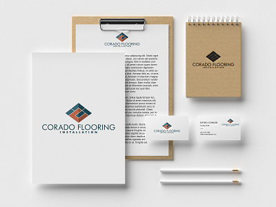 Corado Flooring Mockup brand and identity branding design flat icon illustration lettering logo type typography