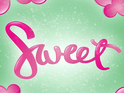 "Sweet" Hand Lettering design icon illustration lettering logo type typography vector