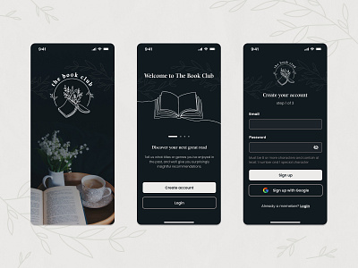 The Book Club | Daily UI Challenge 001 (Sign up) app challenge design ui ux