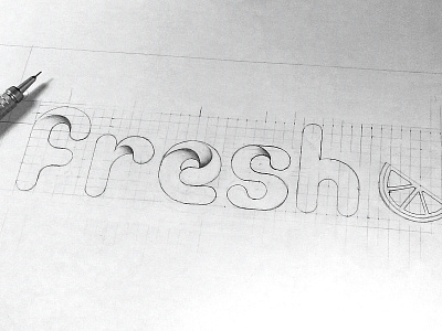 Fresh fm logo sketch hand drawn lettering logo pencil sketch typography