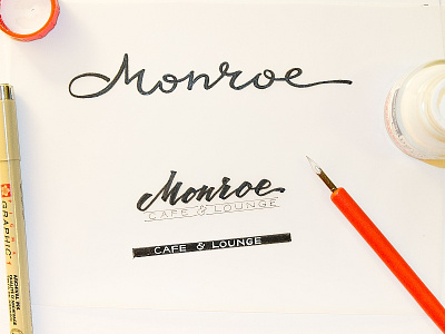 Monroe brush script drawing hand lettering lettering logo monroe type design typography wip