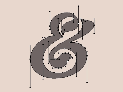 Ampersand process ampersand bezier custom lettering outline process script type typography vector