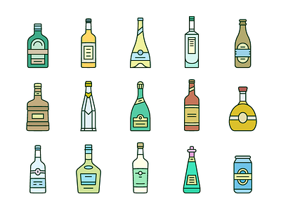 Bottle icons alcohol beer bottle bottles brandy icon icons line linear material vodka wine