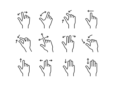 Gesture icons for touch devices