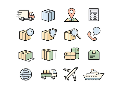 Parcel delivery service icons delivery icon parcel service vector