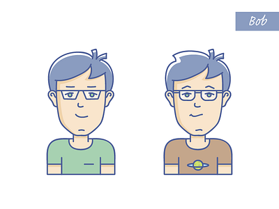 Bob avatar bob boy character character design design face illustration illustrator line linear vector