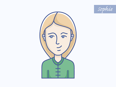 Sophie avatar character character design design face girl illustration illustrator line linear vector